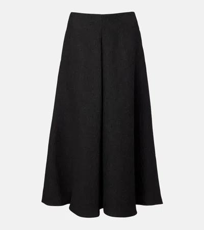 Dorothee Schumacher Layered Coolness High-rise Midi Skirt In Gray