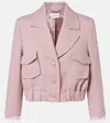 Dorothee Schumacher Layered Coolness Organza-trimmed Cropped Jacket In Pink