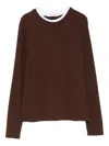 Dorothee Schumacher Layered-neckline T-shirt In Brown
