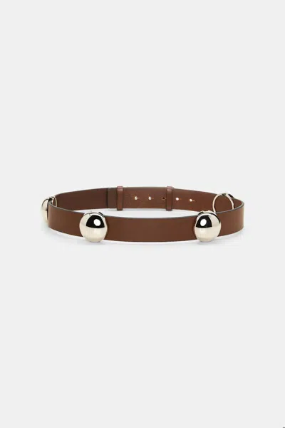 Dorothee Schumacher Leather Belt With Moveable Studs In Brown