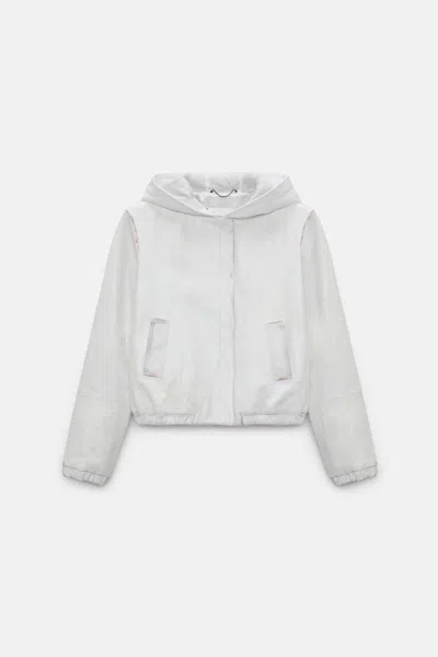Dorothee Schumacher Leather Hoodie With Brush-off Finish Effect In Gray