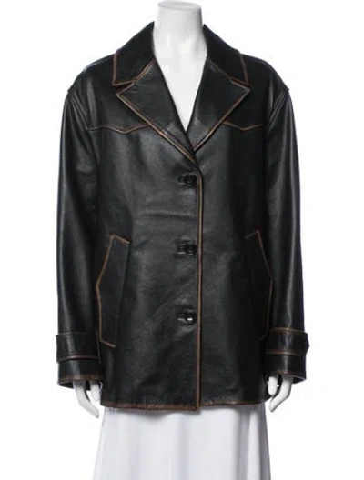 Pre-owned Dorothee Schumacher Leather Jacket In Black