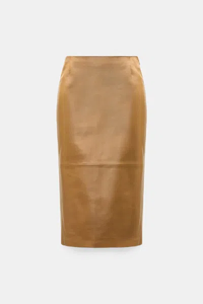 Dorothee Schumacher Leather Pencil Skirt In Brown