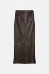 Dorothee Schumacher Leather Skirt In Brown