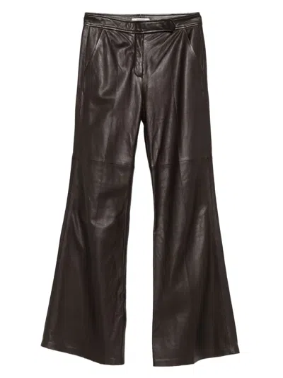 Dorothee Schumacher Leather Trousers In Brown