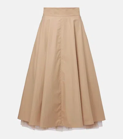 Dorothee Schumacher Light Touch Cotton And Tulle Midi Skirt
