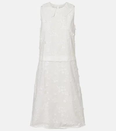 Dorothee Schumacher Light Volumes Cotton Fil Coupé Midi Dress In White