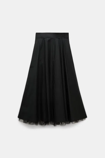 Dorothee Schumacher Lightweight Cotton Skirt With Tulle Underskirt