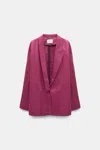Dorothee Schumacher Linen-blend Blazer In Red