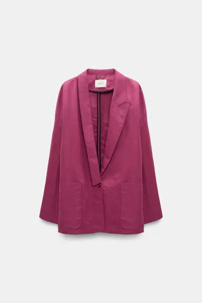 Dorothee Schumacher Linen-blend Blazer In Red