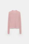 Dorothee Schumacher Linen Blend Ribbed Cardigan In Light Pink
