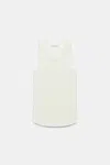 Dorothee Schumacher Linen Blend Ribbed Tank Top With D-rose Embroidery In White