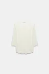 Dorothee Schumacher Linen Blend Ribbed Top With D-rose Embroidery In White