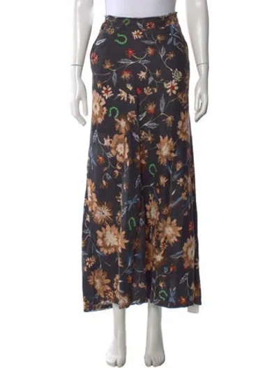 Pre-owned Dorothee Schumacher Linen Long Skirt In Multi