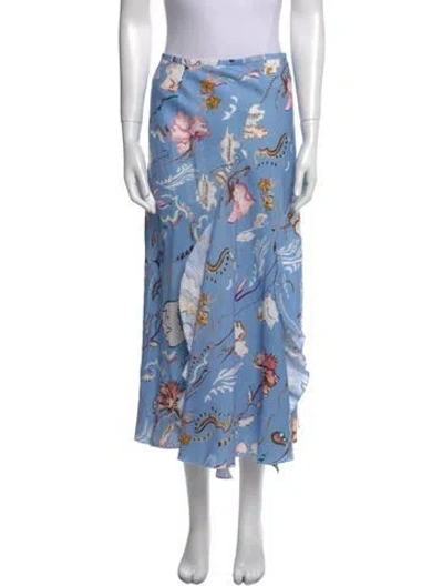 Pre-owned Dorothee Schumacher Linen Midi Length Skirt W/ Tags In Blue