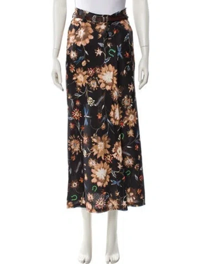 Pre-owned Dorothee Schumacher Linen Midi Length Skirt W/ Tags In Multi