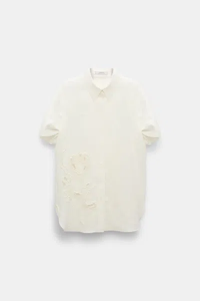 Dorothee Schumacher Linen Shirt With Decorative Embroidery In White