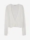 Dorothee Schumacher Linen V Neckline Cardigan In Blanc