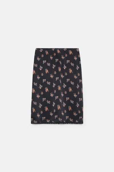 Dorothee Schumacher Lingerie-style Skirt In Printed Silk Satin In Multi