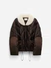 Dorothee Schumacher Down Jacket With Faux Fur Collar In Animal Print