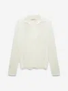 Dorothee Schumacher Hemp Longsleeve Polo Shirt With Ribbed Knit Collar