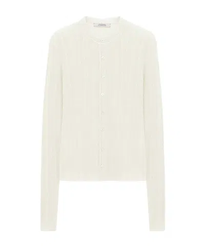 DOROTHEE SCHUMACHER LINEN RIBBED CARDIGAN