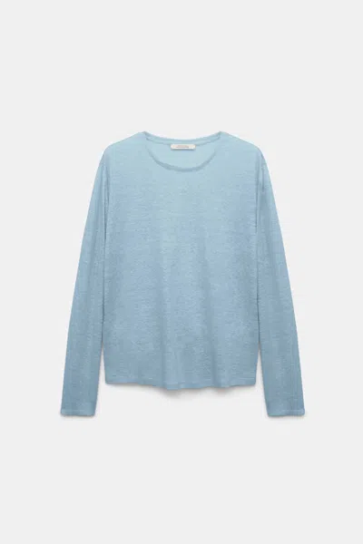 Dorothee Schumacher Long Sleeve Hemp T-shirt In Blue