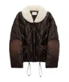 Dorothee Schumacher Down Jacket With Faux Fur Collar In Brown