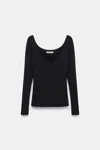 DOROTHEE SCHUMACHER LONG SLEEVE TOP WITH STRUCTURED V-NECKLINE