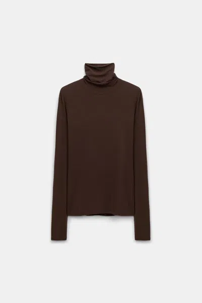 Dorothee Schumacher Long Sleeve Turtleneck In Brown