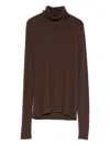 Dorothee Schumacher Long-sleeve Turtleneck Top In Brown