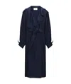 Dorothee Schumacher Double-breasted Trench Coat Dress In Silk Twill In Black