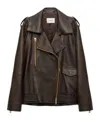 Dorothee Schumacher Long-sleeved Leather Jacket In Brown