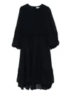 Dorothee Schumacher Long Sleeve Dress In Silk-georgette In Blue