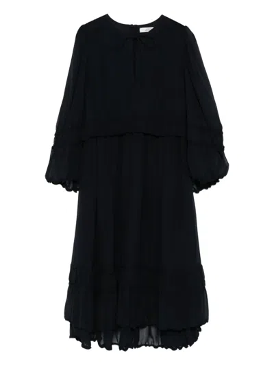 DOROTHEE SCHUMACHER LONG-SLEEVED SILK DRESS
