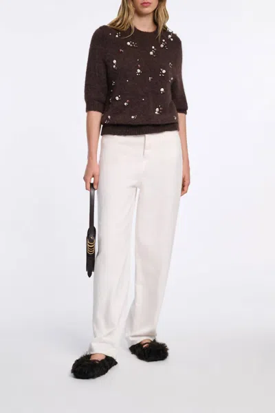 Dorothee Schumacher Loving Touch Pullover Sweater In Black Chocolate In Brown