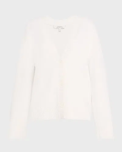 Dorothee Schumacher Luxury Comfort Button-down Cashmere Cardigan In Lily White