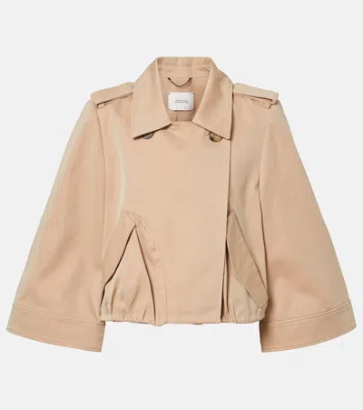 Dorothee Schumacher Luxury Layer Cropped Cotton-blend Jacket In Neutral