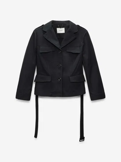 Dorothee Schumacher Luxury Layer Gabardine Jacket In Black