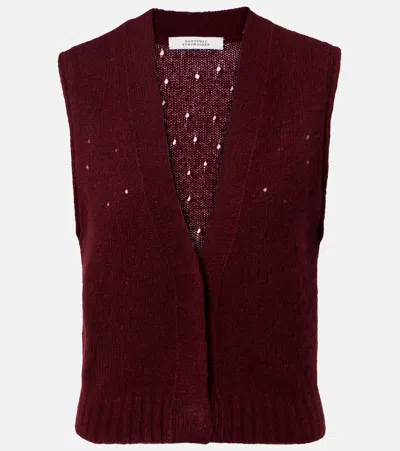 Dorothee Schumacher Luxury Love Cashmere Sweater Vest In Burgundy