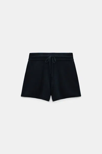 Dorothee Schumacher Merino-cashmere Drawstring Shorts In Blue
