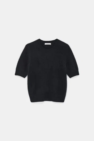 Dorothee Schumacher Merino-cashmere Half-sleeve Pullover In Black