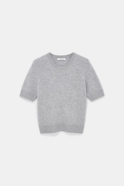 Dorothee Schumacher Merino-cashmere Half-sleeve Pullover In Gray