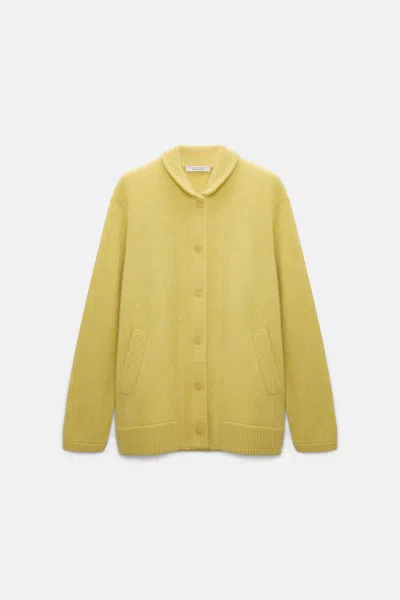 Dorothee Schumacher Merino-cashmere Knit Bomber Jacket In Yellow