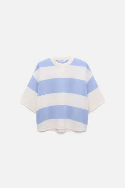 Dorothee Schumacher Merino-cashmere Striped Knit Top In Blue