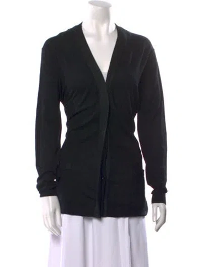 Pre-owned Dorothee Schumacher Merino Wool V-neck Sweater In Black