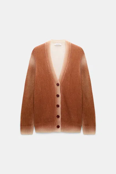 Dorothee Schumacher Merino-cashmere Cardigan With Poppy Back In Brown