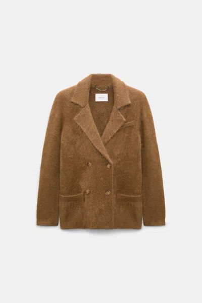 Dorothee Schumacher Merino-cashmere Double-breasted Blazer In Brown
