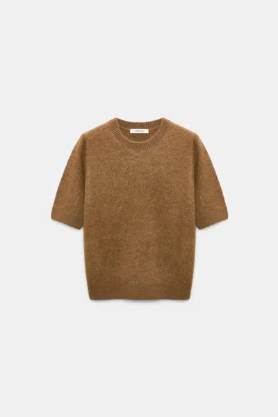 Dorothee Schumacher Merino-cashmere Half Sleeve Pullover In Brown