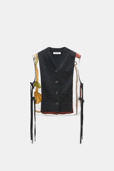 Dorothee Schumacher Merino-cashmere Patchwork Vest In Multi